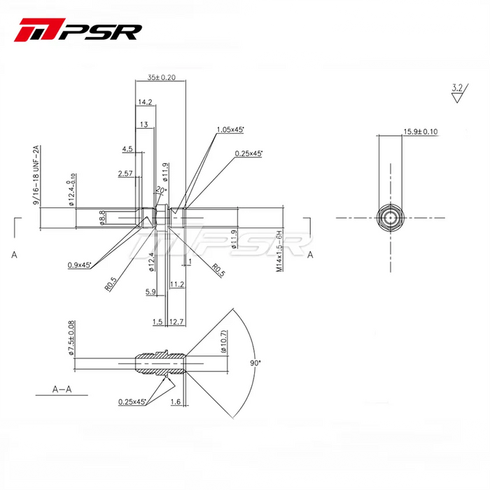 Pulsar Turbos Turbo Water Cooling Fitting Kit -6 AN for PT/X28 PT/X30 PT/X35 GEN I/II PSR3584 GEN2 PTG25 PTG30 PTG35 PTG42