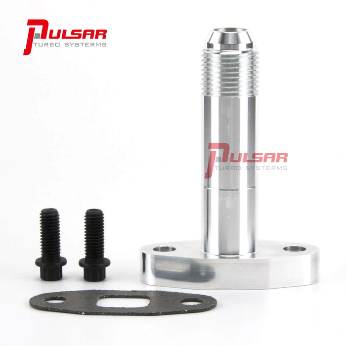 Pulsar Turbos 10 AN Extended Oil Drain Flange Install Kit for T4 Turbo