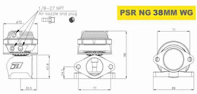 Pulsar Turbos NEW GENERATION WASTEGATE 38mm 2-Bolt External Wastegate