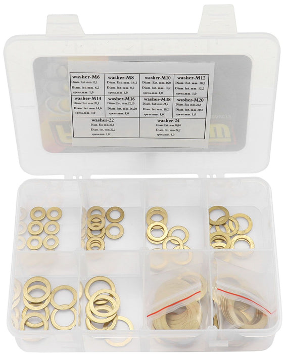 Aeroflow Brass Crush Washer Metric Kit AF181-KIT