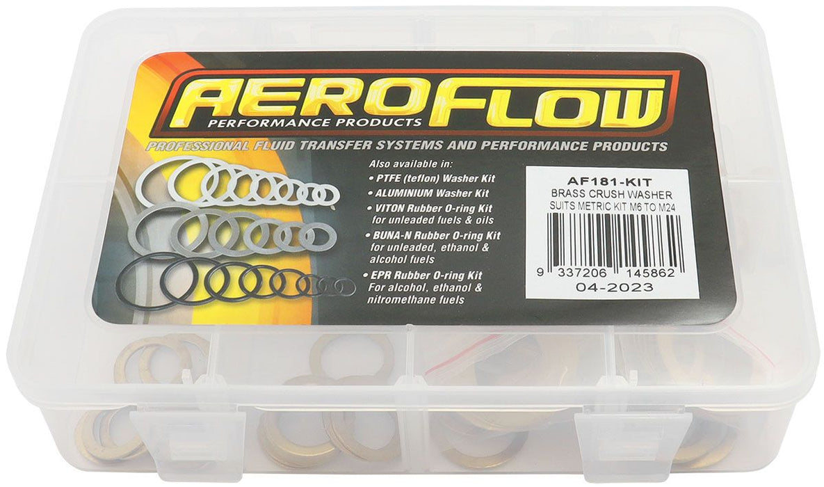 Aeroflow Brass Crush Washer Metric Kit AF181-KIT