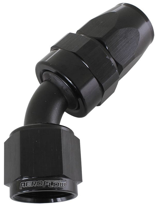 Aeroflow Alloy 45 Deg Hose End 16An AF202-16DBLK