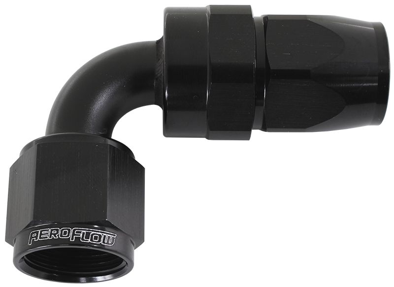 Aeroflow Alloy 90 Deg Hose End 10An AF203-10DBLK