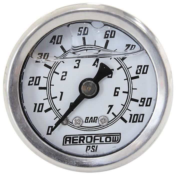 Aeroflow 1 1 2 0 100 Psi Liq Fil Gauge AF30-2203