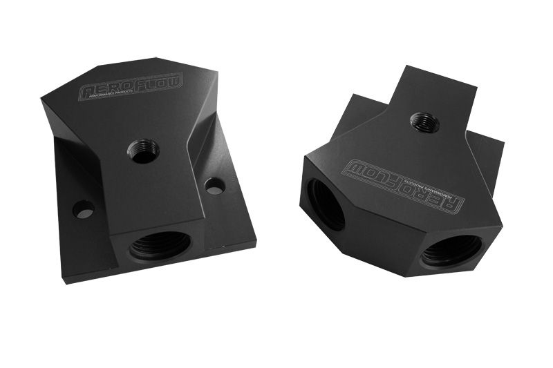 Aeroflow Billet Y Block 3X 8 Orb Ports AF453-08BLK