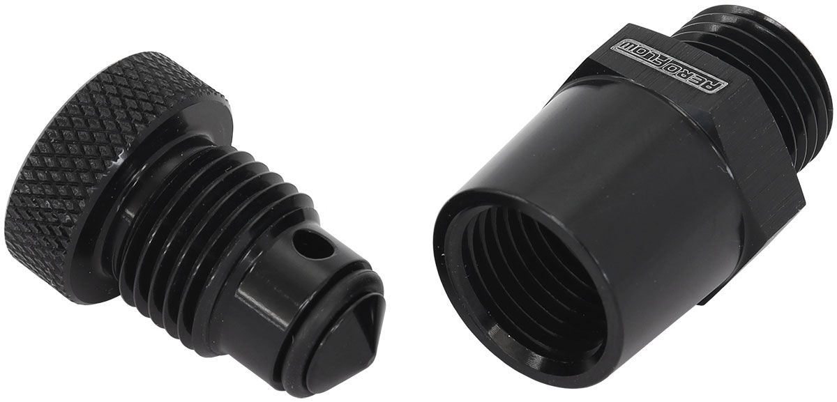 Aeroflow 6 Orb Inline Tap Drain 1 8 AF615-02BLK