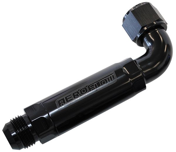 Aeroflow 12An 90 Deg To Inline Filter AF64-4100BLK