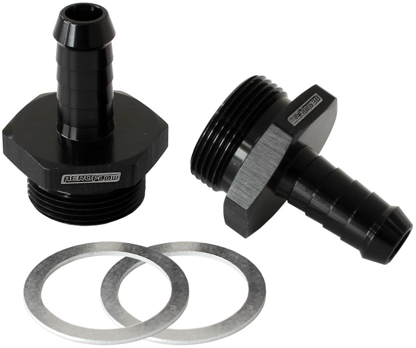 Aeroflow Holley Inlet Fitting 3 8 Barb AF700-01BLK