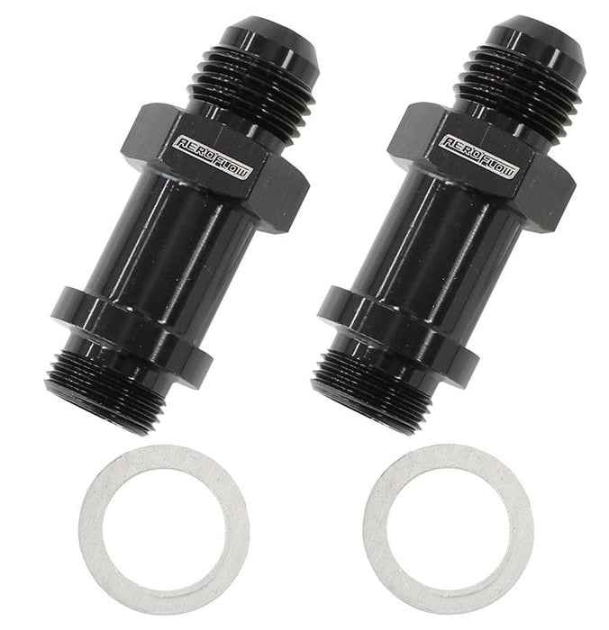 Aeroflow Lblk Bg Demon Inlet Fitting 6An AF701-06-LBLK