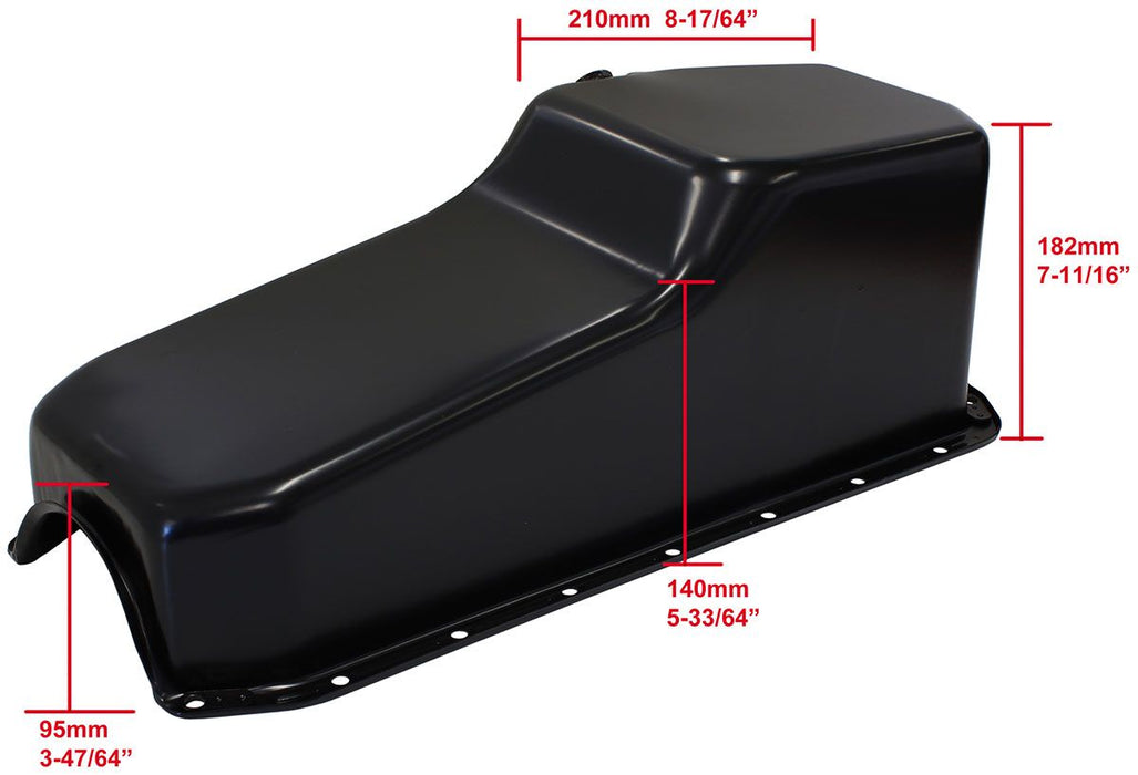 Aeroflow Steel Stock Oil Pan Sbc Black AF82-9005BLK