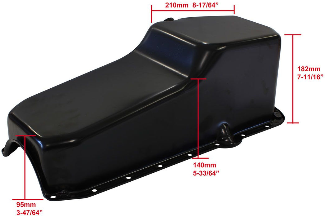 Aeroflow Steel Stock Oil Pan Sbc Black AF82-9092BLK