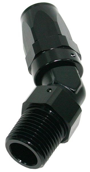 Aeroflow 06Blk Male 3 8 Npt 45 Deg To 10 Hos AF828-10-06BLK