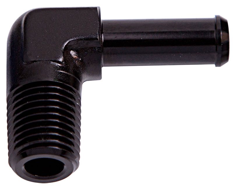 Aeroflow 10Blk 90 Deg 3 8 Npt To 5 8 Barb AF842-06-10BLK