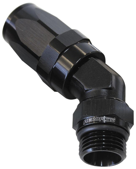 Aeroflow 08Blk 45 Deg 6 Hose To Male 8 Thre AF844-06-08BLK