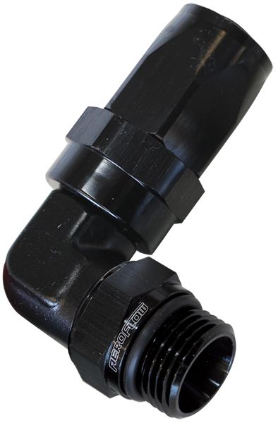 Aeroflow 06Blk 90 Deg 6 Hose To Male 6 Thre AF849-06-06BLK