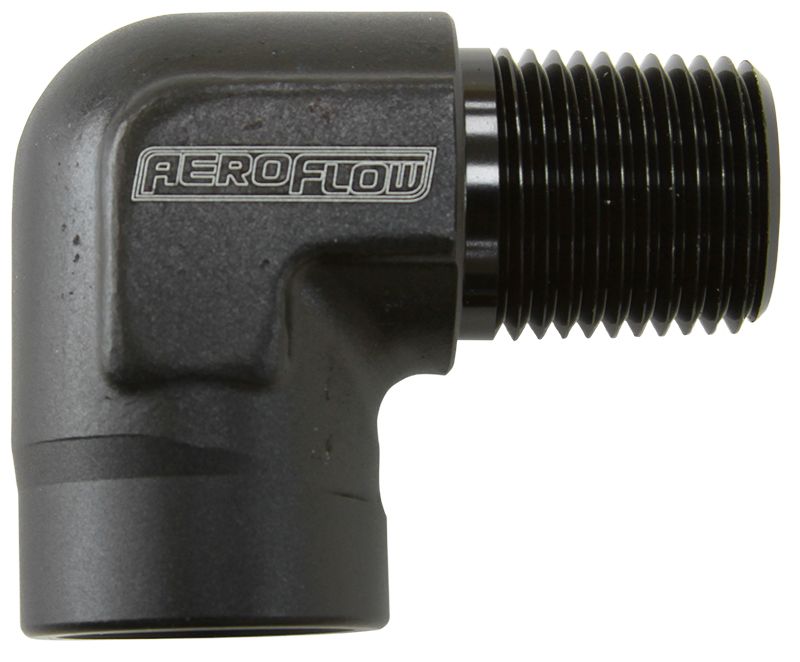 Aeroflow 90 Deg Female To Male 1 Npt AF914-16BLK