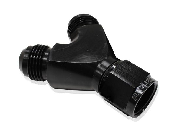 Aeroflow 06Blk Y Piece 8 Swivel Nut 2X 6An AF931-08-06BLK