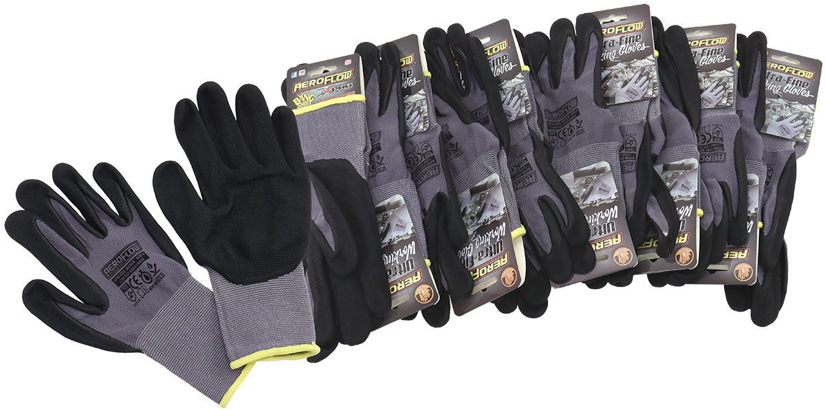 Aeroflow 12 Mechanic Gloves Large Nitrile AF98-2221-12