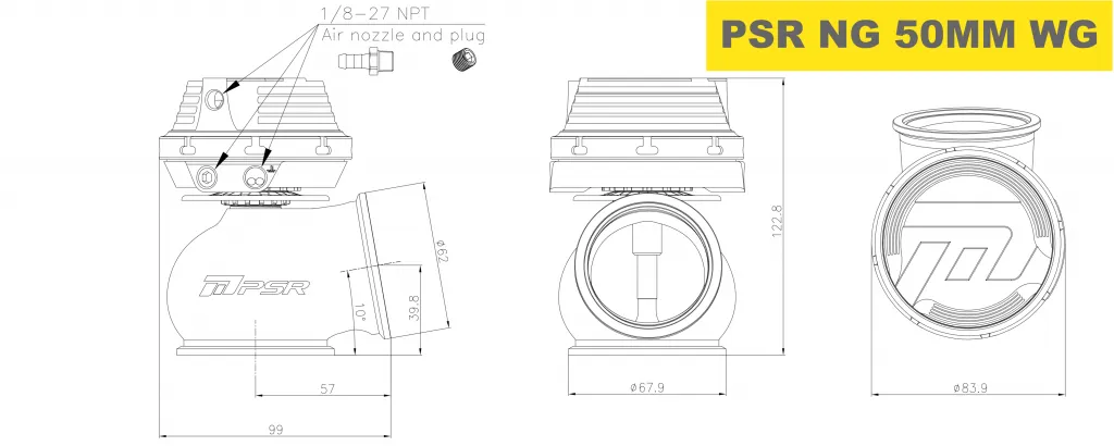 Pulsar Turbos NEW GENERATION WASTEGATE 50mm Vband External Wastegate