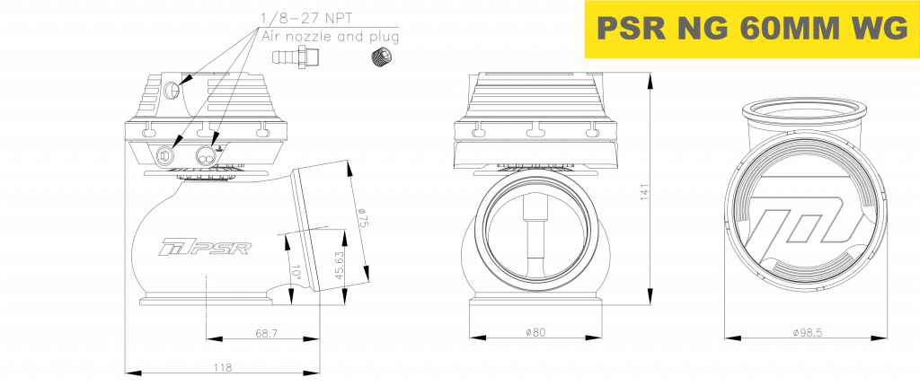 Pulsar Turbos NEW GENERATION WASTEGATE 60mm Vband External Wastegate