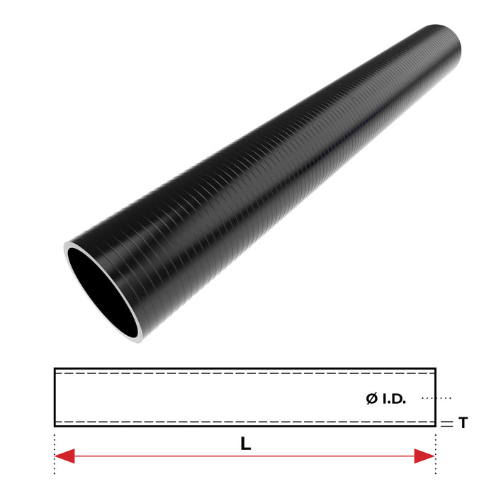 Redback Silicone Hose (4") Straight (Black)