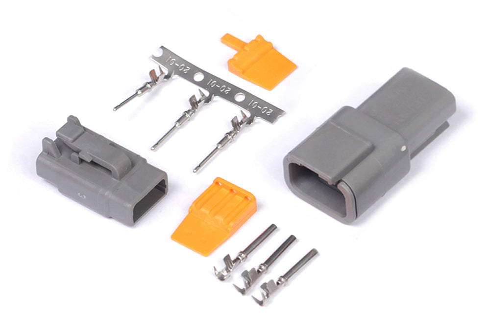 Haltech - Plug and Pins Only - Matching Set of Deutsch DTM-3 Connectors (7.5 Amp) HT-031013