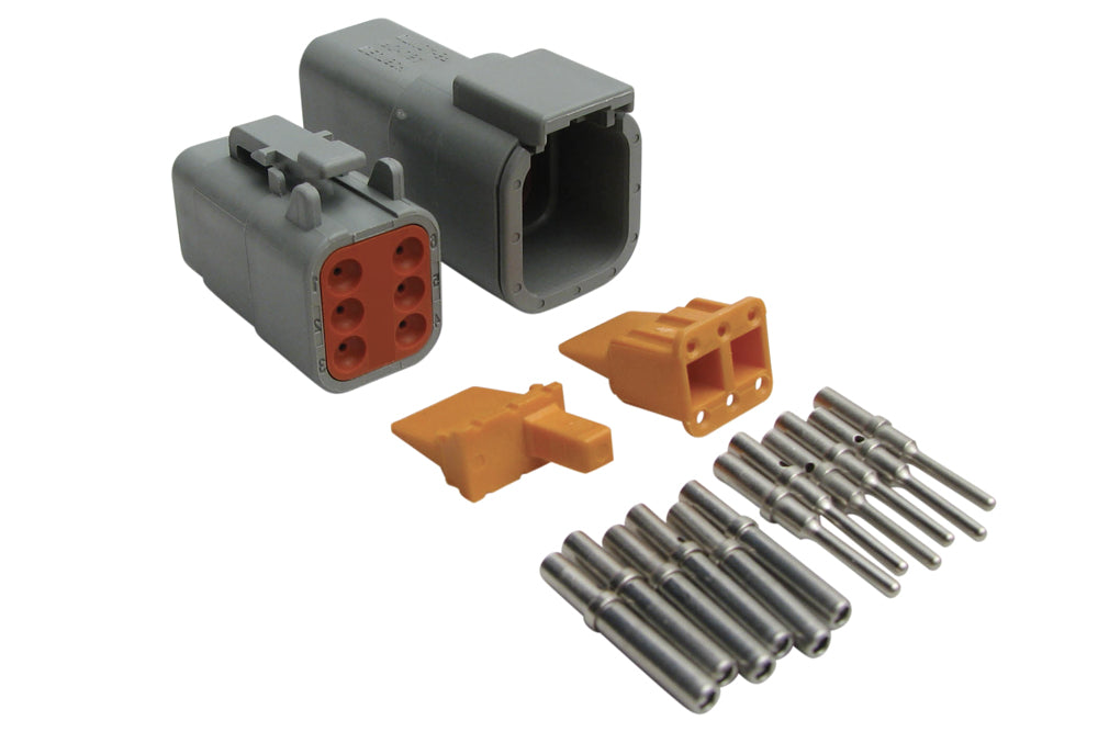 Haltech - Plug and Pins Only - Matching Set of Deutsch DTM-6 Connectors (7.5 Amp) HT-031015