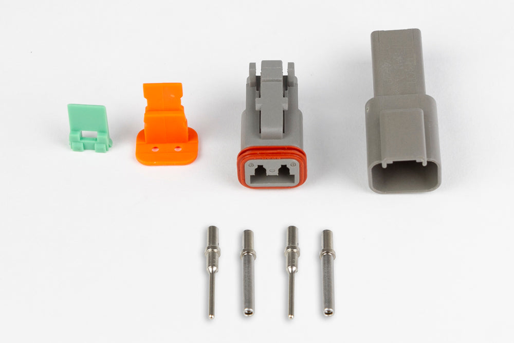 Haltech - Plug and Pins Only - Matching Set of Deutsch DT-2 Connectors (DT06-2S + DT04-2P) - (13 Amp) HT-031112