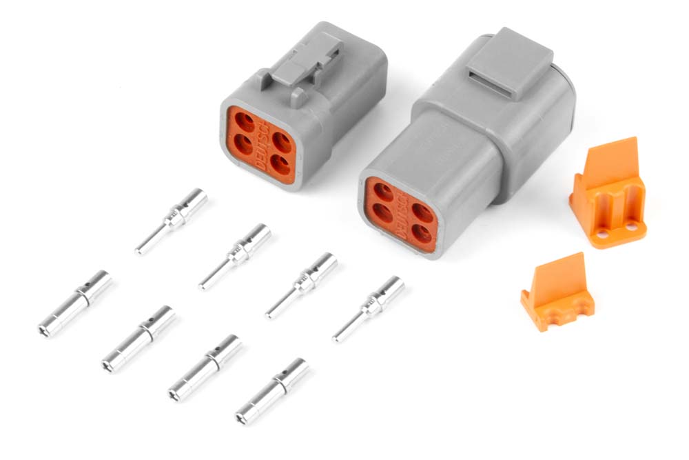 Haltech - Plug and Pins Only - Matching Set of Deutsch DTP-4 Connectors (25 Amp)  HT-031204