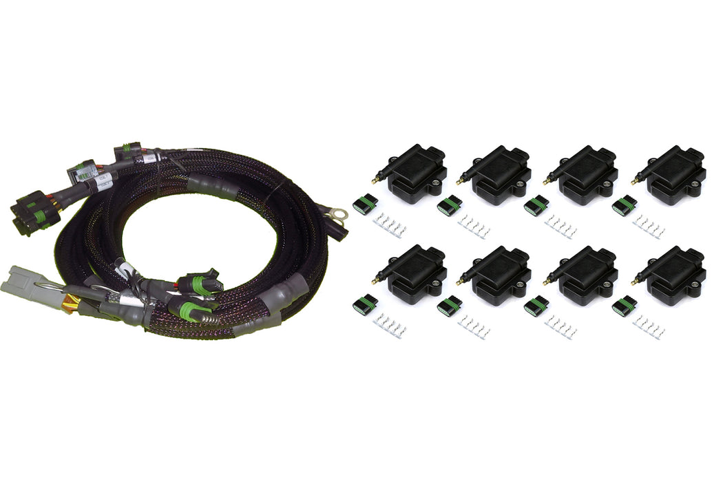 Haltech - V8 GM/Chrysler Hemi Small/Big Block 8 x Individual High Output IGN-1A Inductive Coil and Harness Kit HT-130312