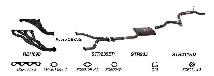 Redback Exhaust System to suit Ford Falcon (01/1998 - 09/2002), Fairmont (01/1998 - 09/2002)