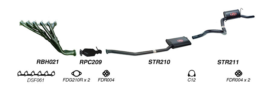 Redback Exhaust System to suit Ford Falcon (03/1992 - 09/2002), Fairmont (01/1992 - 09/2002)