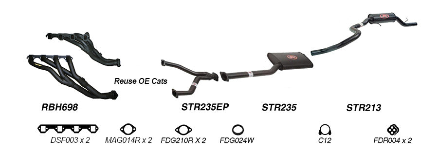 Redback Exhaust System to suit Ford Falcon (01/1998 - 06/2000), Fairmont (01/1998 - 09/2002)