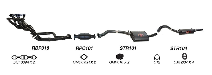 Redback Exhaust System to suit Holden Commodore (10/1986 - 1988), Calais (01/1986 - 1988)