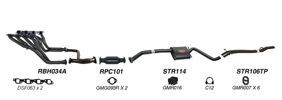 Redback Exhaust System to suit Holden Caprice (01/1990 - 1999), Statesman (01/1990 - 01/1999)