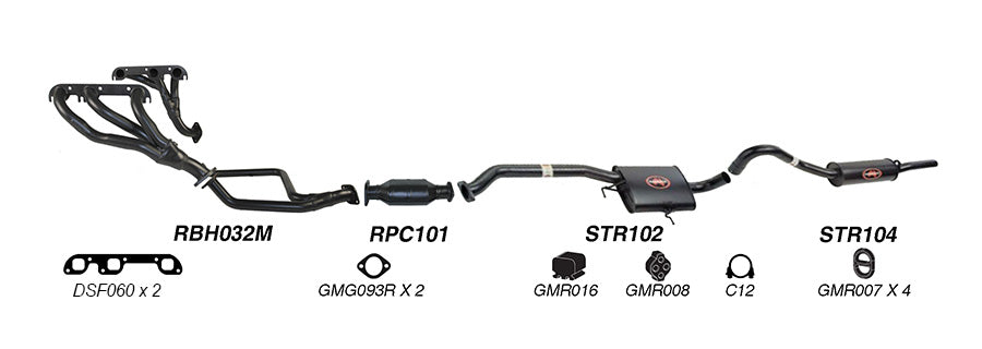 Redback Exhaust System to suit Holden Calais (01/1988 - 01/1995), Commodore (08/1988 - 04/1995)