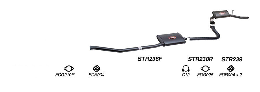 Redback Exhaust System to suit Ford Falcon (09/1998 - 09/2002), Fairmont (01/1998 - 09/2002)