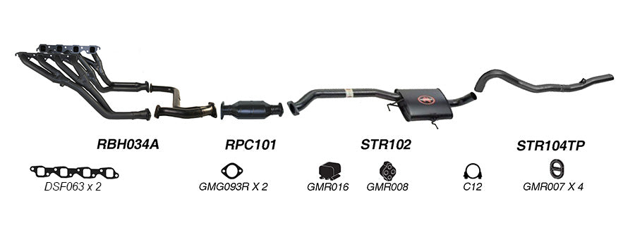 Redback Exhaust System to suit Holden Commodore (01/1988 - 1995), Calais (01/1989 - 1995)