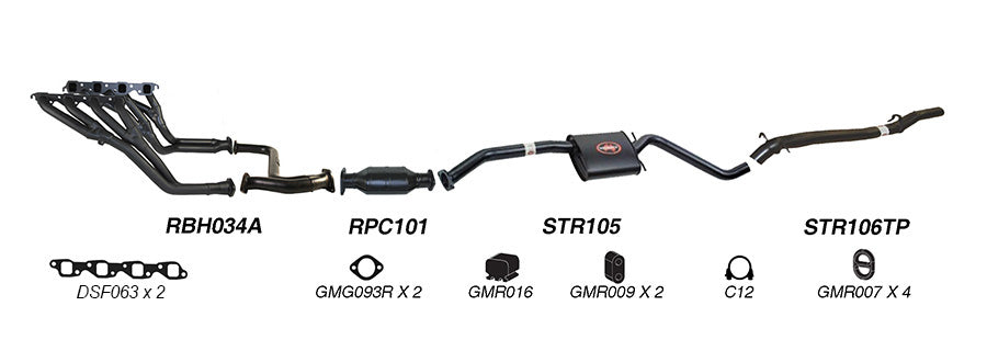 Redback Exhaust System to suit Holden Commodore (01/1995 - 01/1997), Calais (01/1995 - 1997)