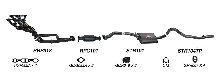 Redback Exhaust System to suit Holden Commodore (01/1986 - 01/1988), Calais (01/1986 - 01/1988)