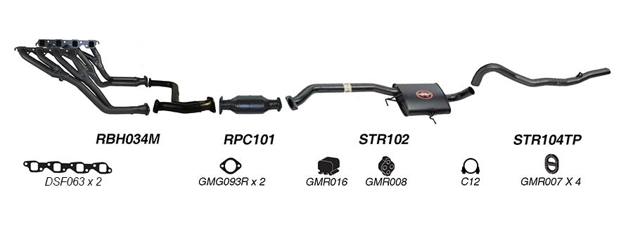 Redback Exhaust System to suit Holden Commodore (01/1988 - 01/1995), Calais (01/1989 - 01/1995)