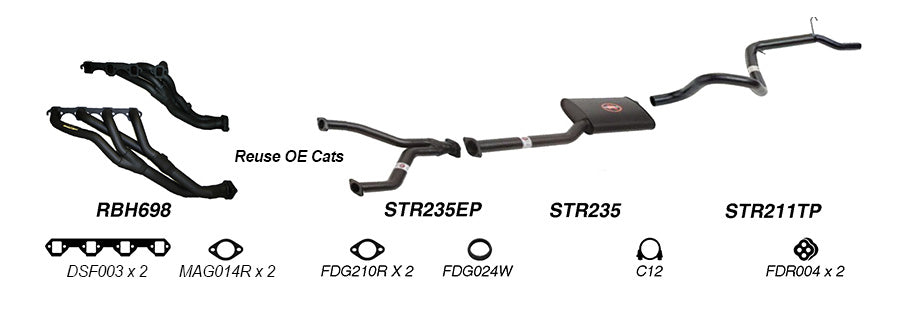 Redback Exhaust System to suit Ford Fairmont (01/1998 - 09/2002), Falcon (01/1998 - 09/2002)