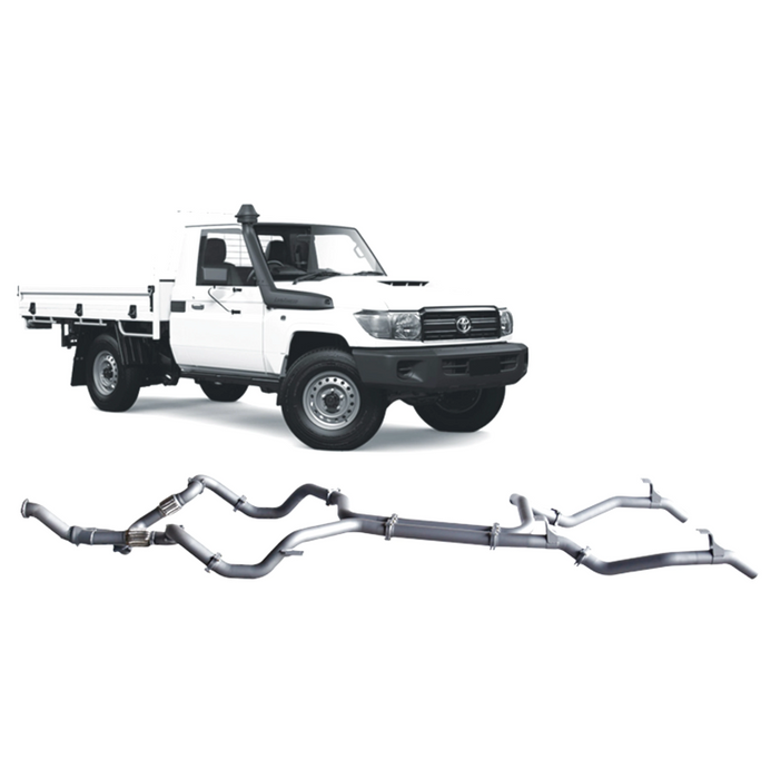 Redback Extreme Duty Twin Exhaust to suit Toyota Landcruiser 79 Series Single Cab (03/2007 - 10/2016)