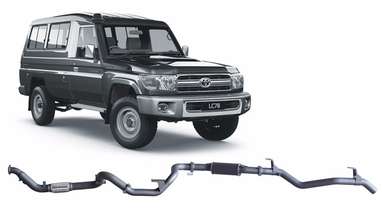 Redback Extreme Duty Exhaust to suit Toyota Landcruiser 78 Series Troop Carrier (03/2007 - 10/2016)